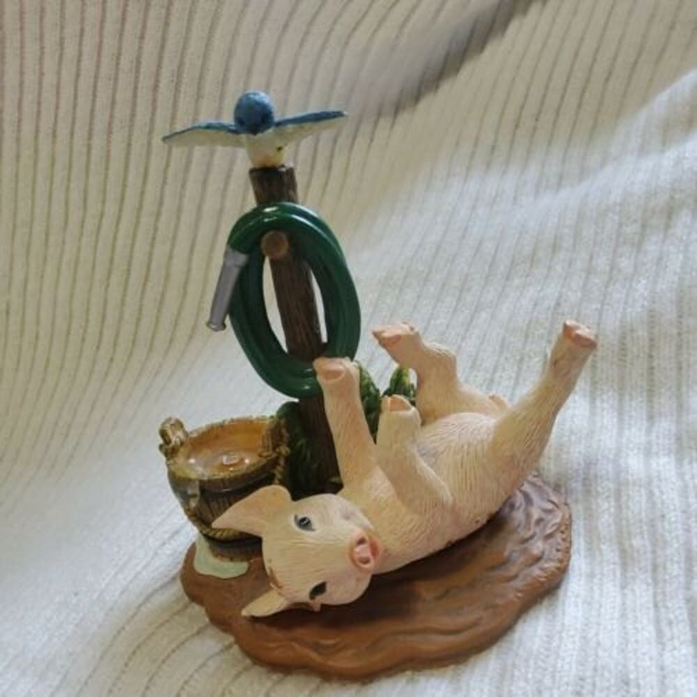 The Hamilton Collection Farm Livin' Pig Figurine "Mud Bath"